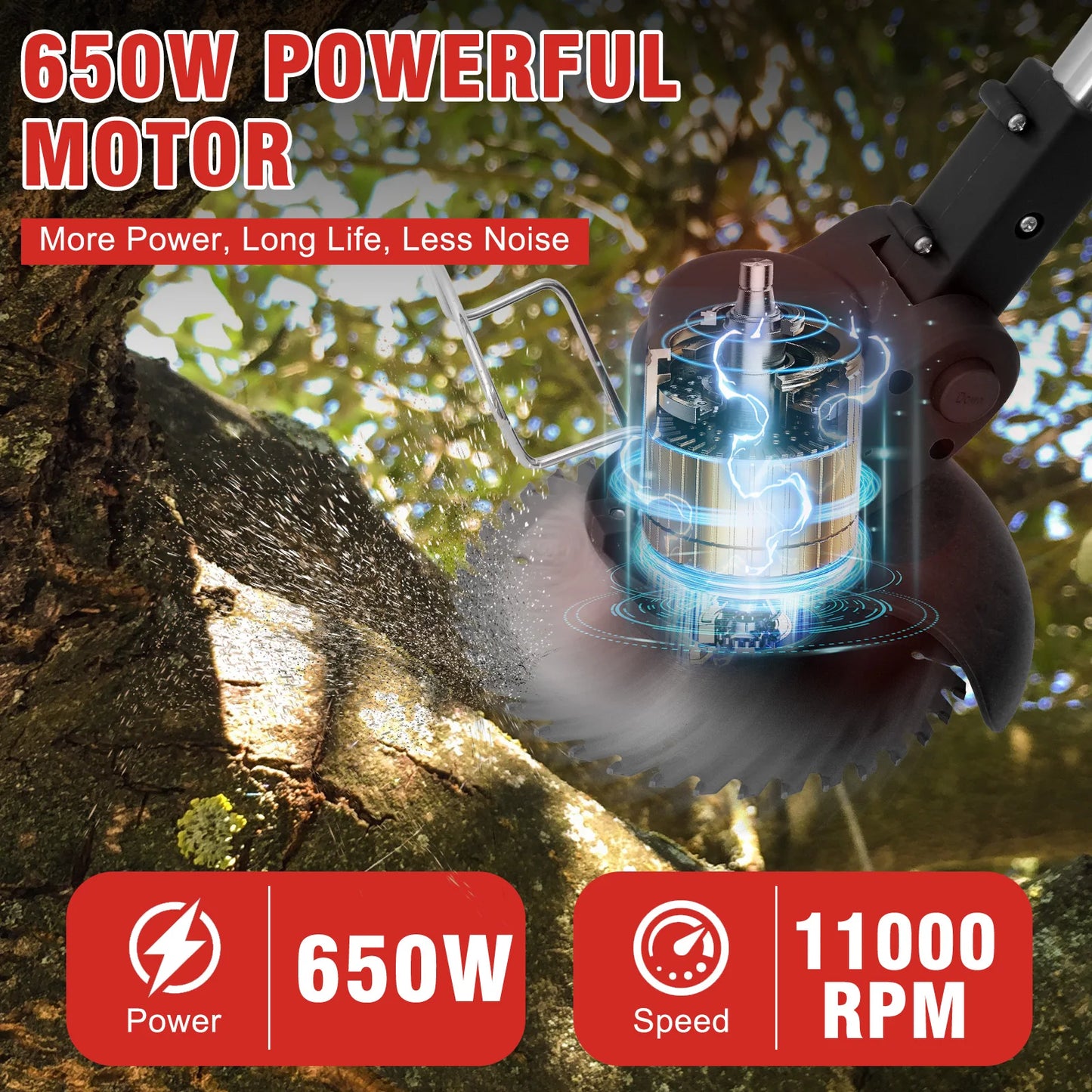 21V Cordless Grass Trimmer 3in1 Edger Mower With Batteries