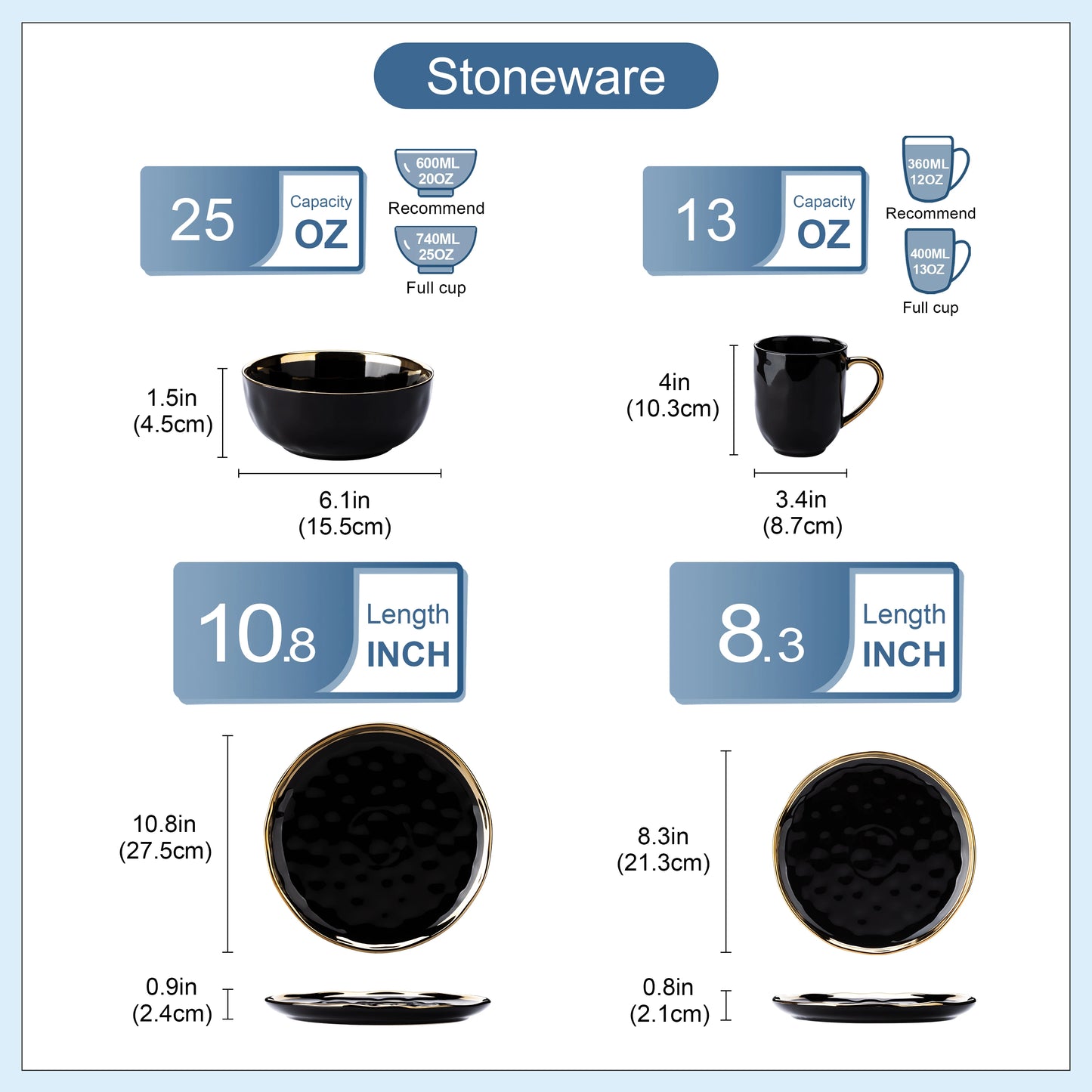 Malacasa Porcelain Dinnerware Set With Gold Trim Tableware