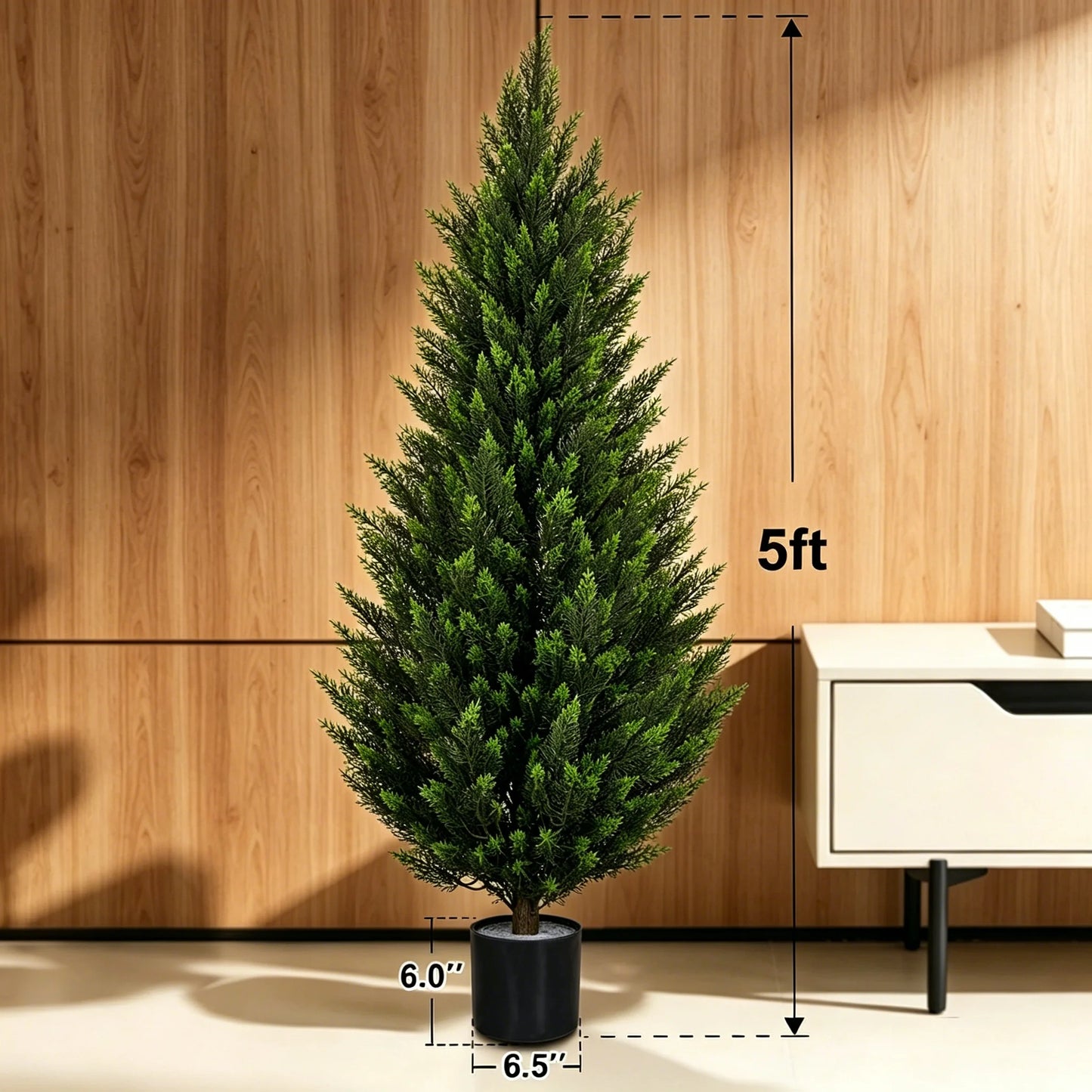 Artificial Cedar Topiary Trees Lifelike Faux Plants for Home Decor