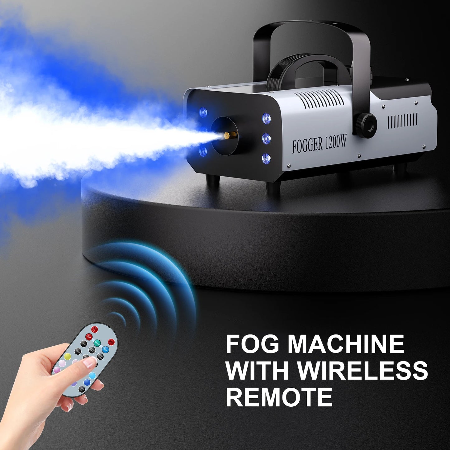 Rudderstar 1200W RGB LED Fog Machine With Remote Control