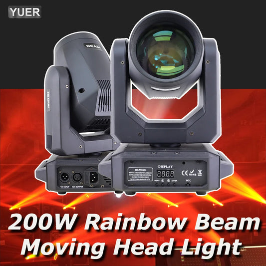 Yuer 200W LED Moving Head Light Beam Spot Prisms DMX