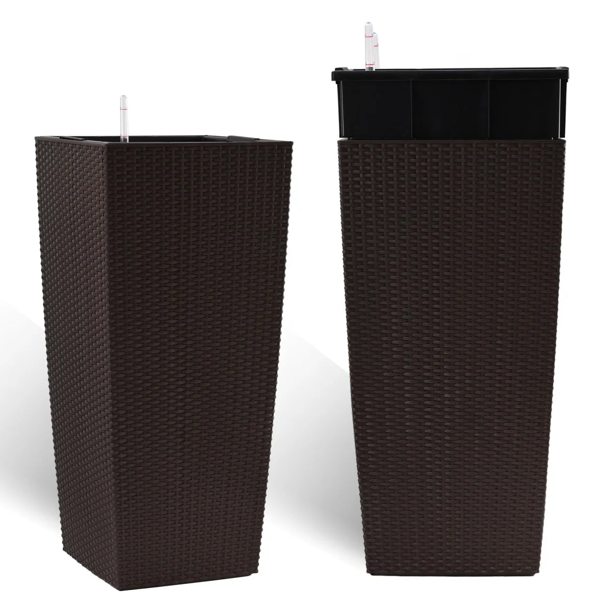 Self-Watering Plant Pot With Drainage Holes Tray Water Level Monitor