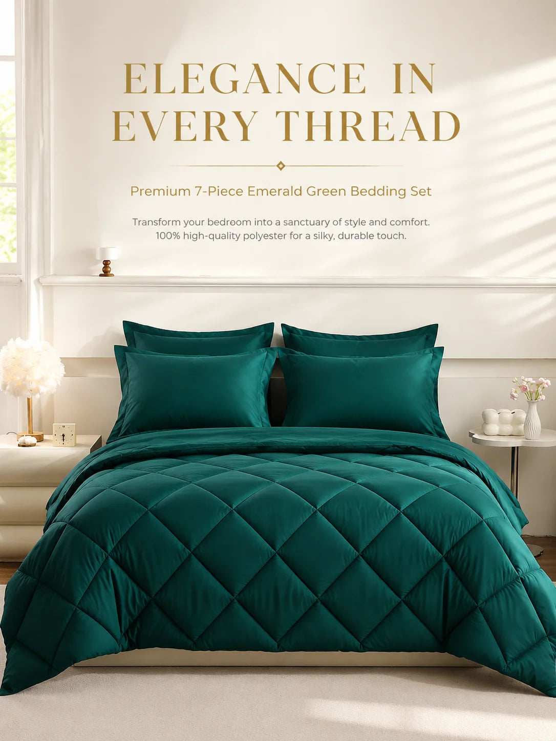 EasYum 5 Piece Brushed Polyester Bedding Set With Pillowcases