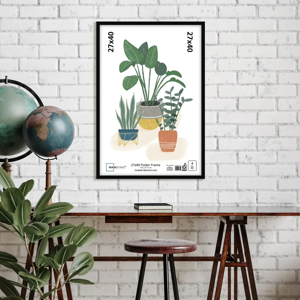 Flat Profile Poster Frame With Mat For Wall Art Decor