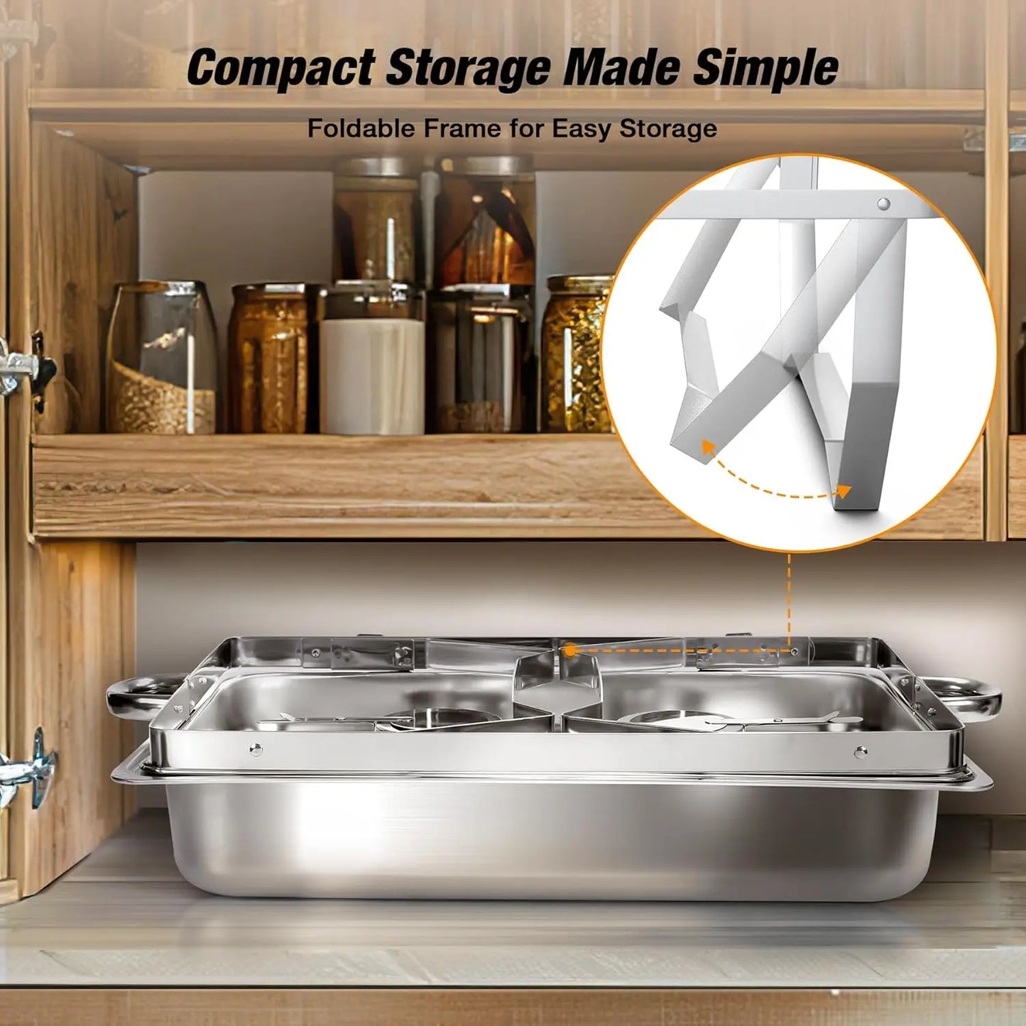 Stainless Steel Chafing Dish Buffet Set 8 Qt With Lids