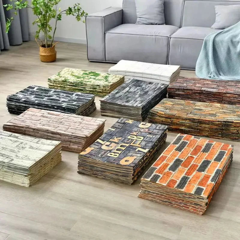 3D Self-Adhesive Wallpaper Waterproof Brick Wall Stickers For Home Decor