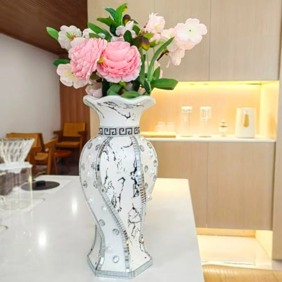 Modern Decorative Rhinestone Vase for Centerpiece Display