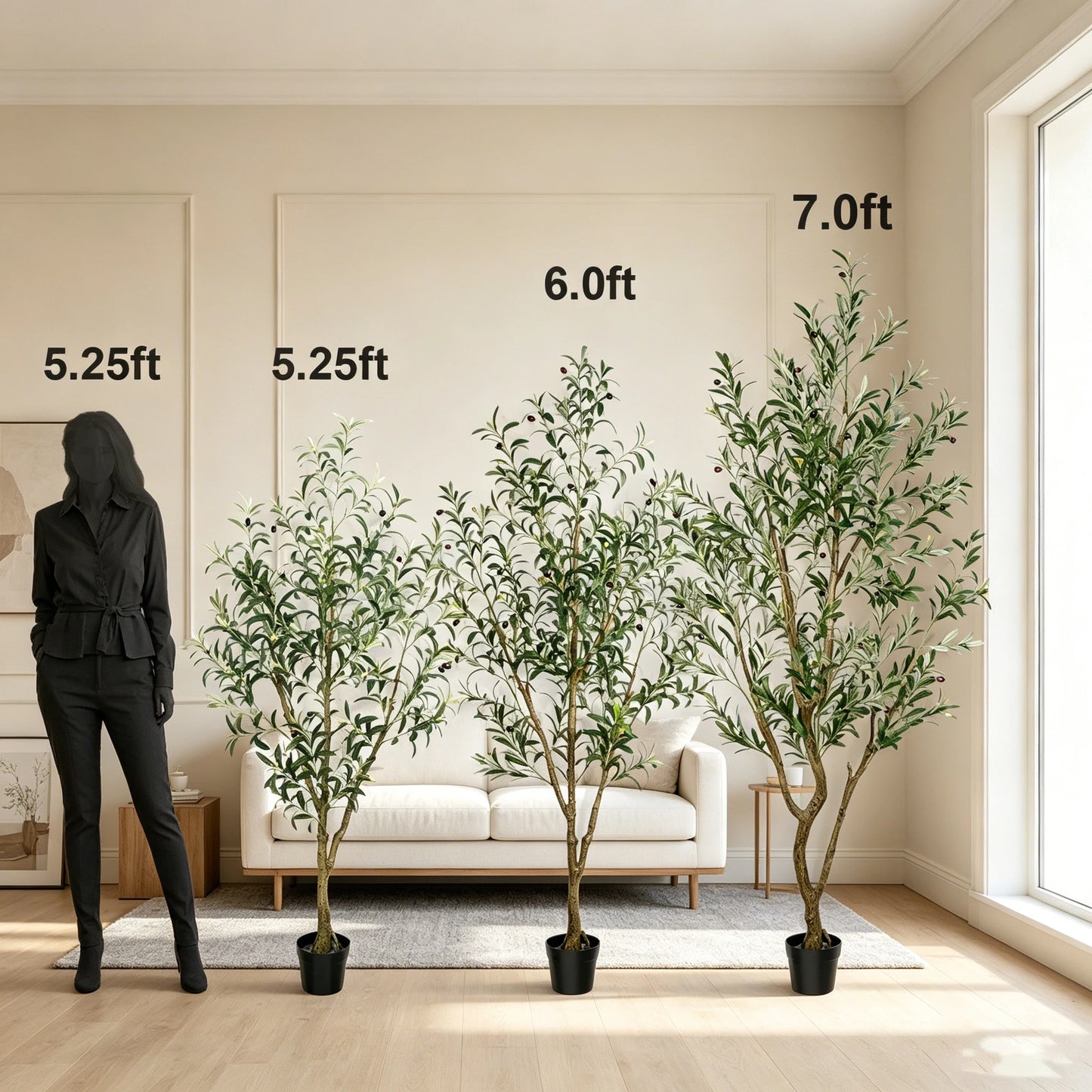 Olitree Olive Tree Artificial Indoor Floor Plant In Pot With Fruits
