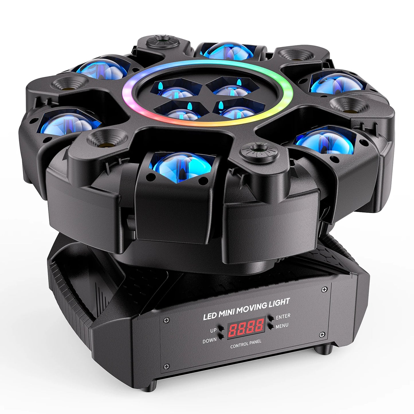 DayFlicker 120W RGBW Moving Head Light DMX512 26CH Strobe