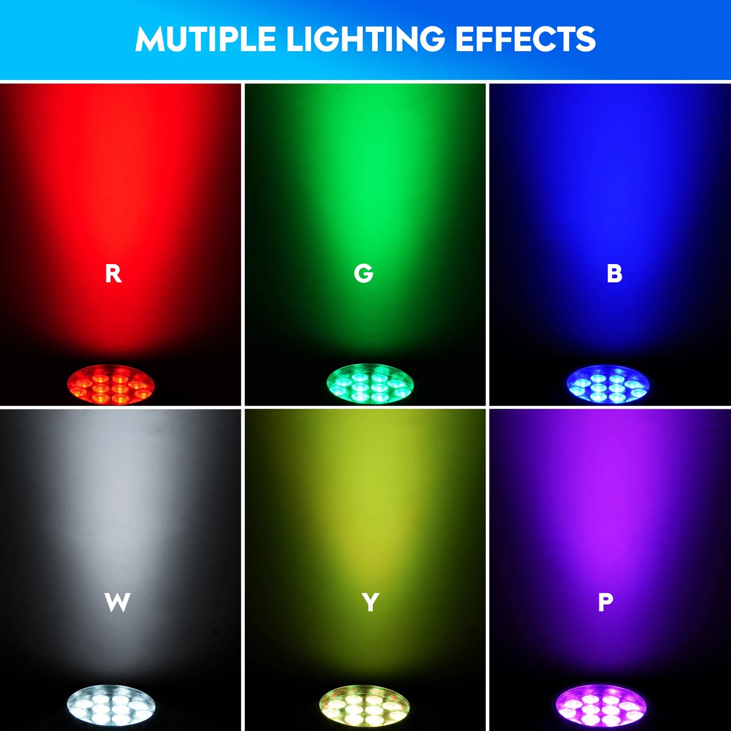 U'King Waterproof LED Par Light 4PCS DMX512 RGBW Stage Lighting