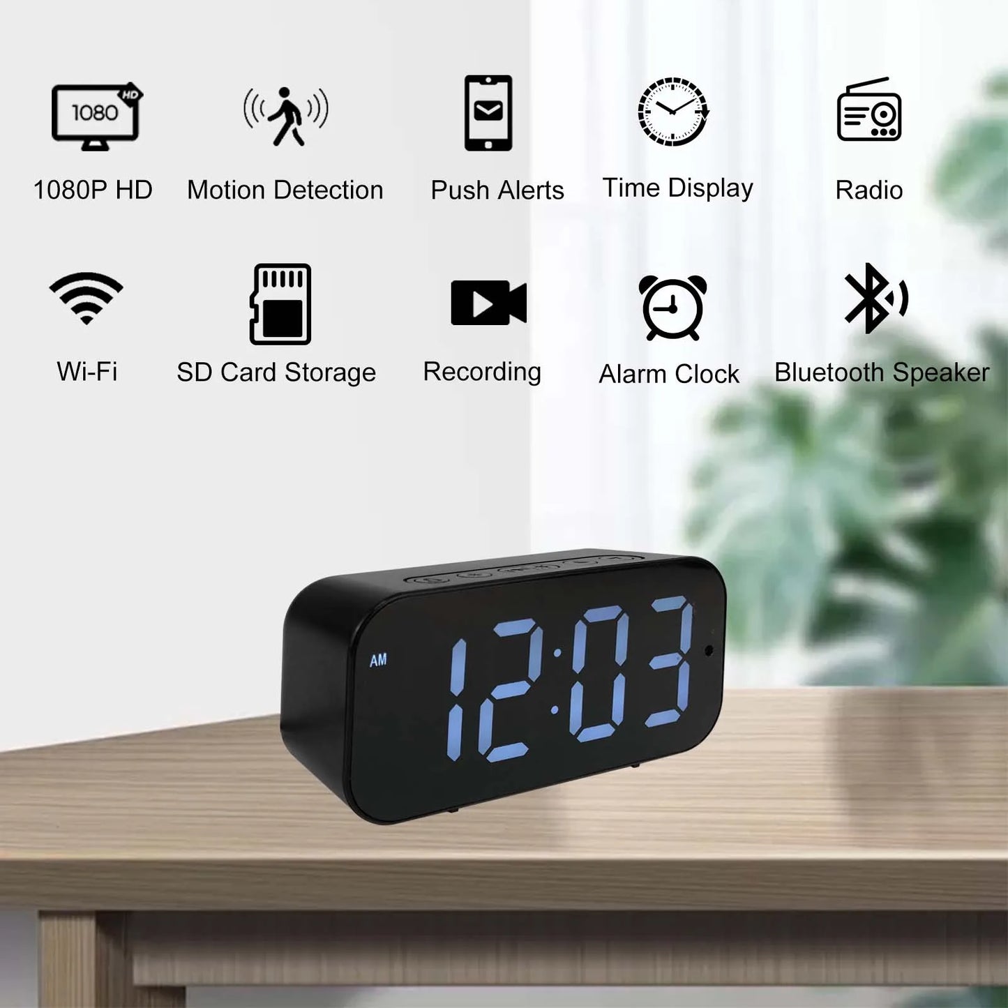 Ouvis WiFi Clock Camera 1080P HD Motion Detection Remote Viewing