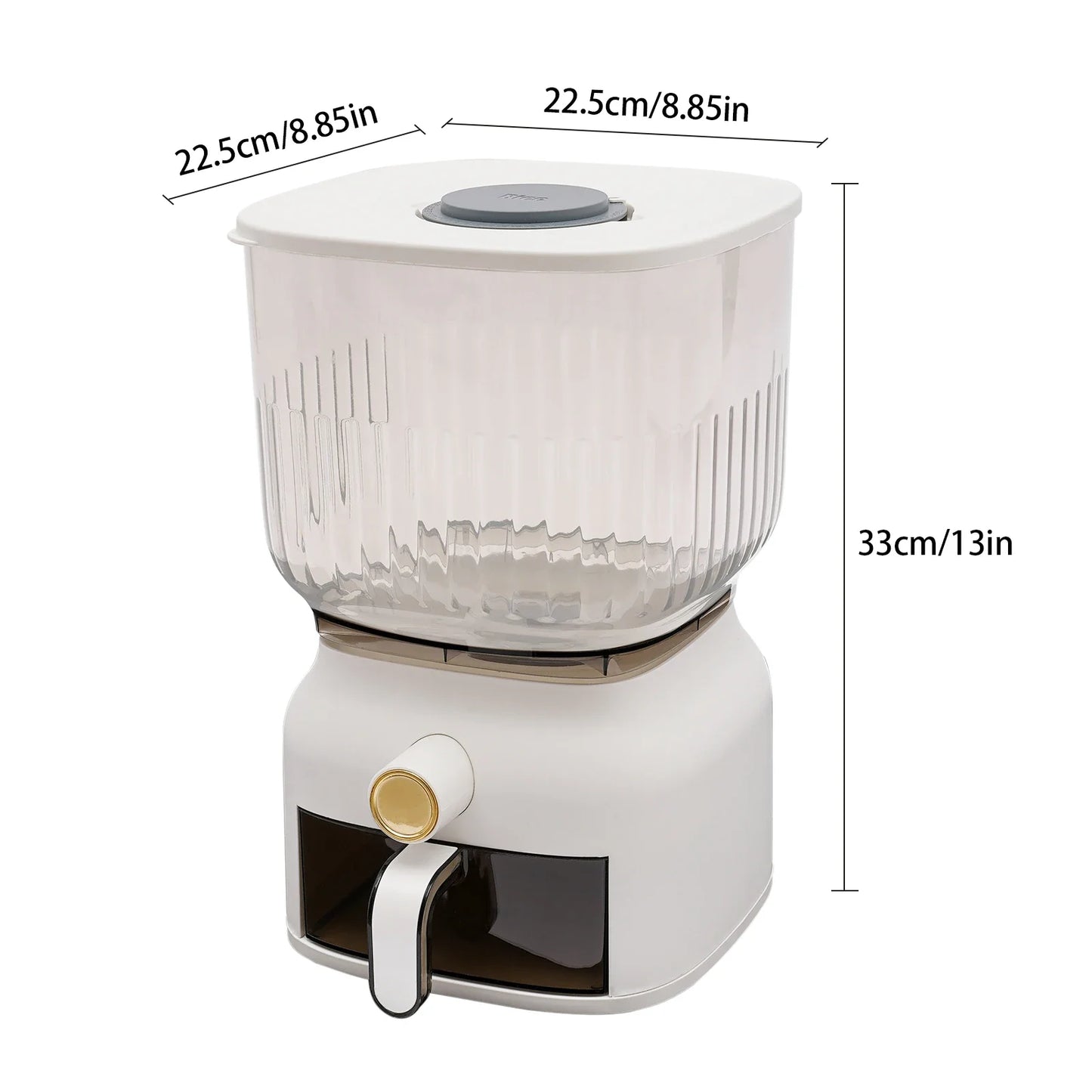 Large Rice Dispenser And Sealed Grain Storage Container For Kitchen