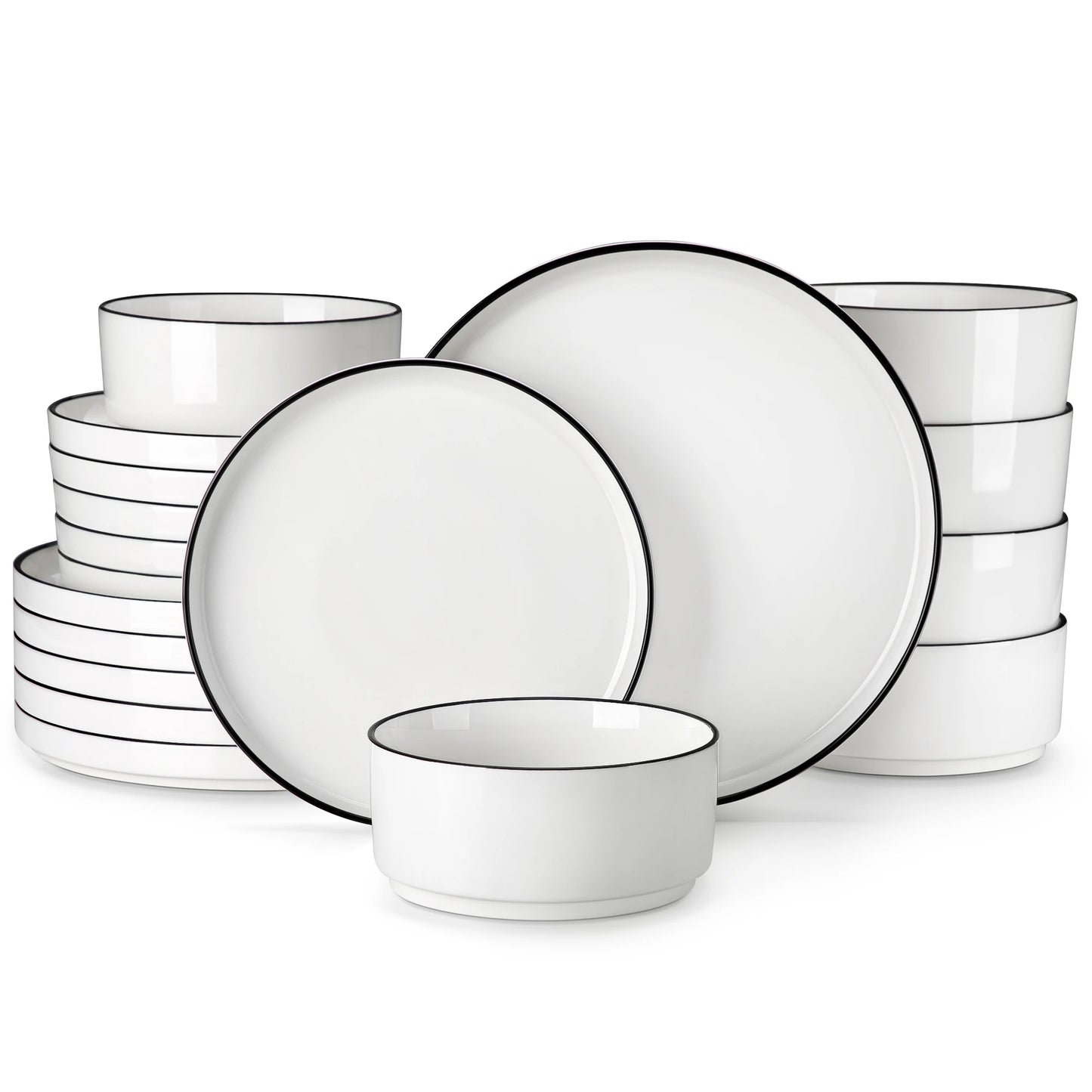 MALACASA Ceramic Dinner Plate Set Everyday Dinnerware