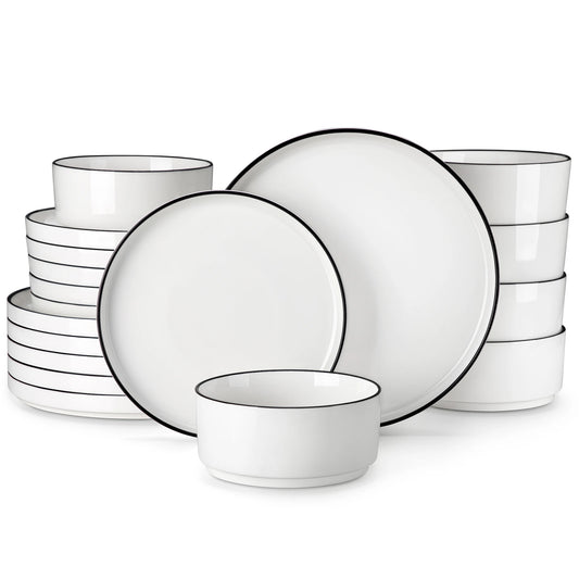 MALACASA Ceramic Dinner Plate Set Everyday Dinnerware
