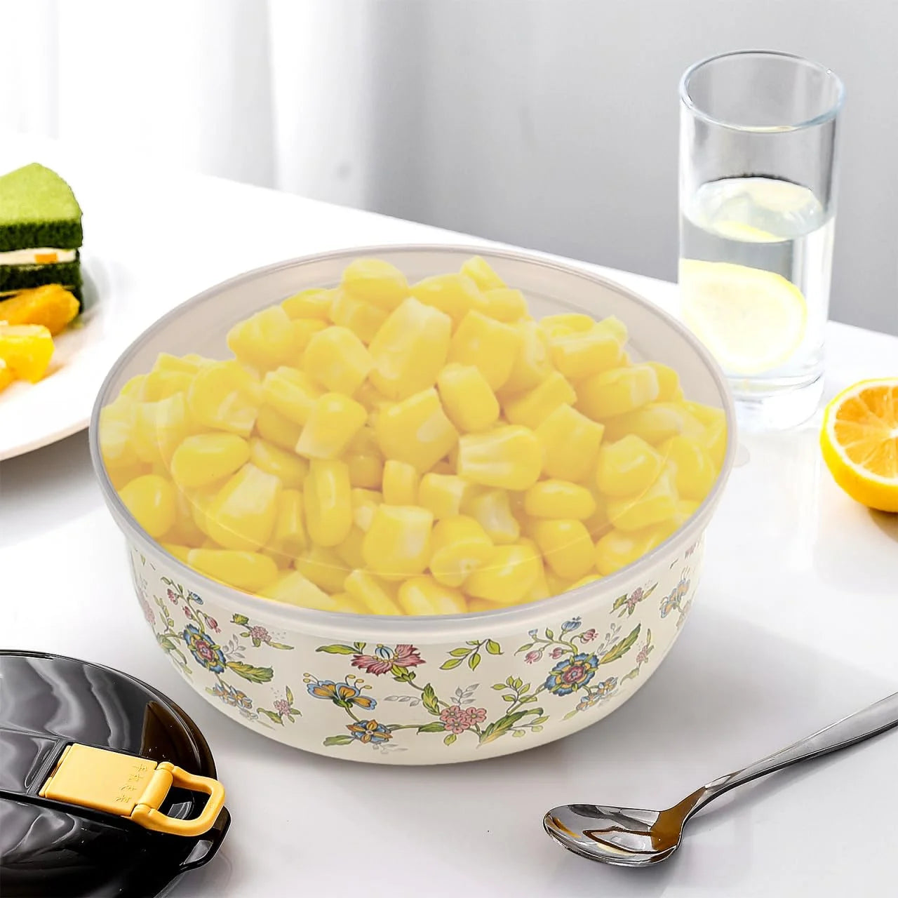 Enamel Bowls Set With Lids, 5-Piece Mixing Bowls For Storage