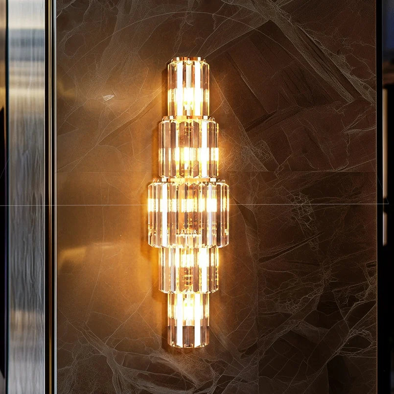 Modern Crystal Wall Lamp 3-Layer Sconce Light With E14 LED