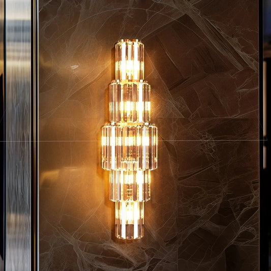 Modern Crystal Wall Lamp 3-Layer Sconce Light With E14 LED