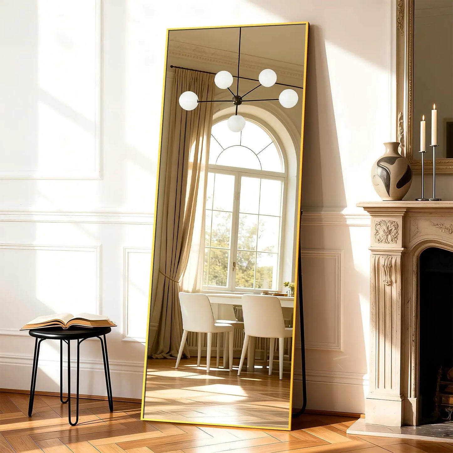 Modern Arched Full Length Wall Mirror By Gold Finish Brand