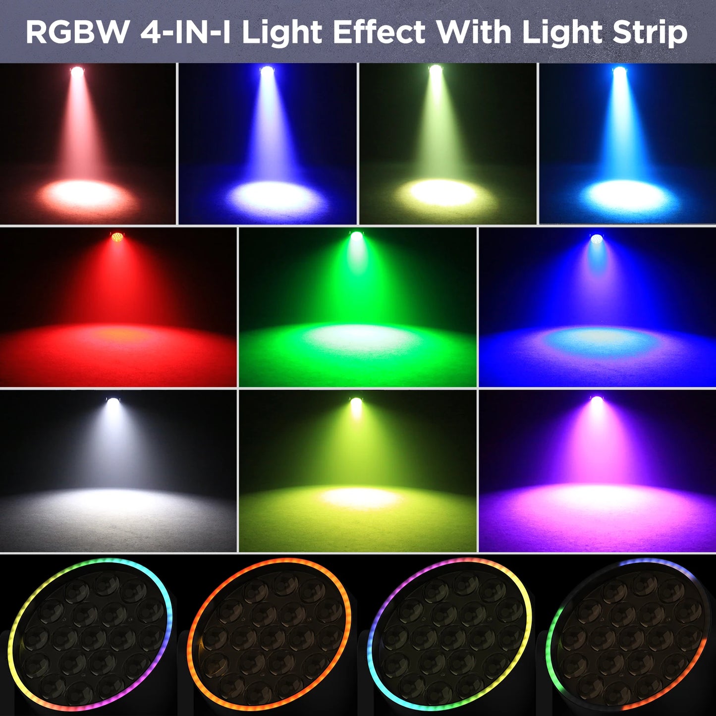 Yiflamefly 220W Zoom Wash Moving Head Light RGBW LED Stage Lighting
