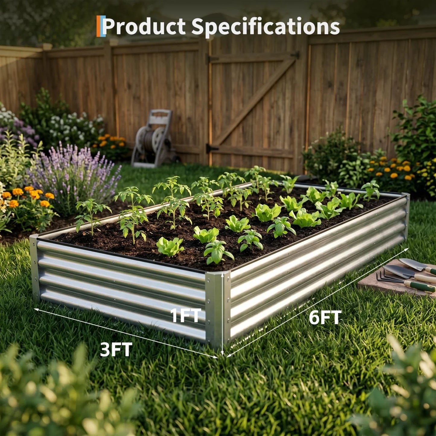 HiMISS 2 Pack Galvanized Steel Raised Garden Beds Outdoor