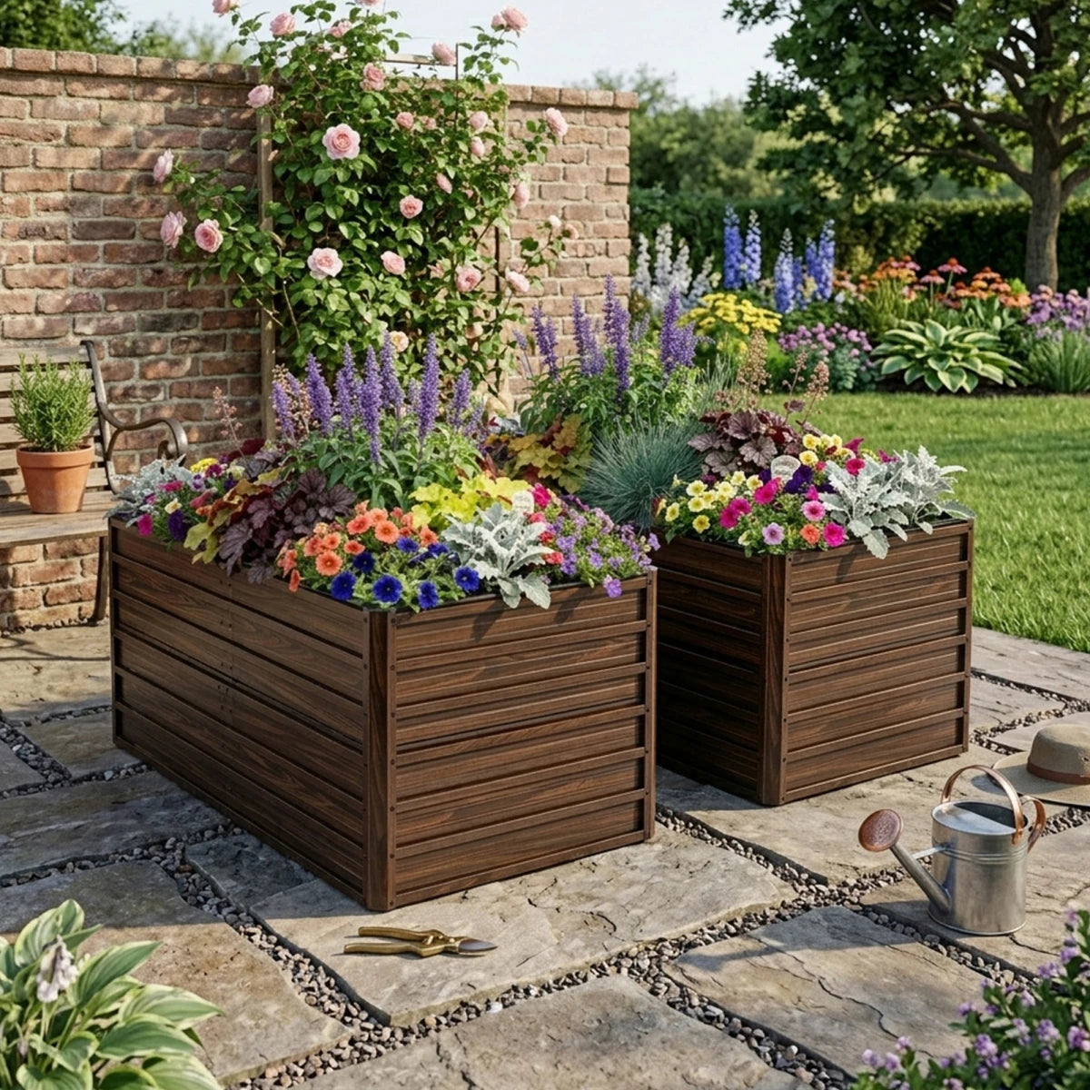 Raised Garden Bed Kit With Galvanized Rustproof Steel Easy Assembly