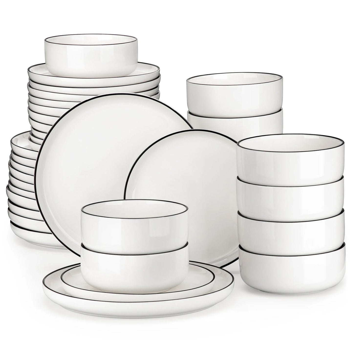 MALACASA Porcelain Dinnerware Set Elegant Everyday Tableware