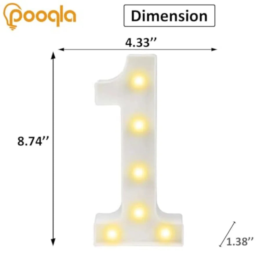 LED Light Up Number Letters Marquee Sign Battery Operated 1