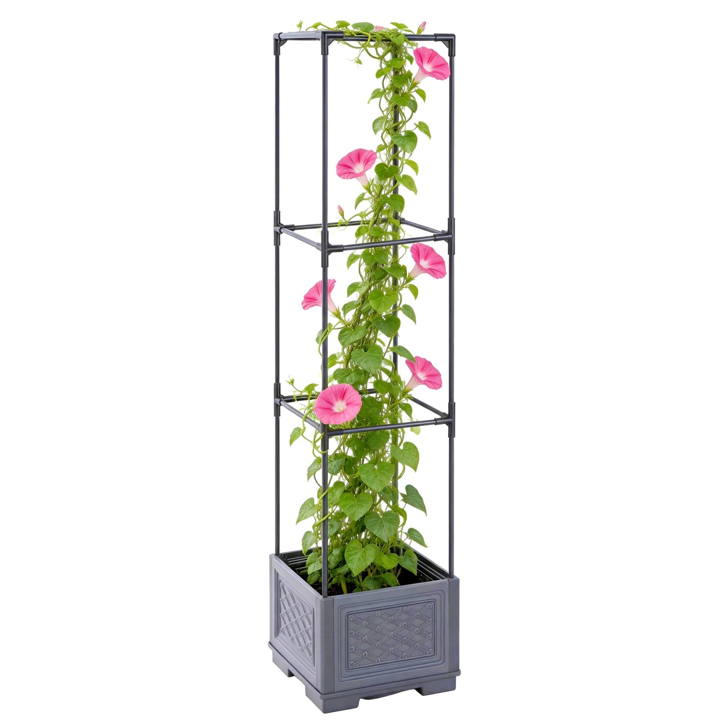 ALIILEE Three-Layer Self Planting Wheeled Garden Planter Box Trellis