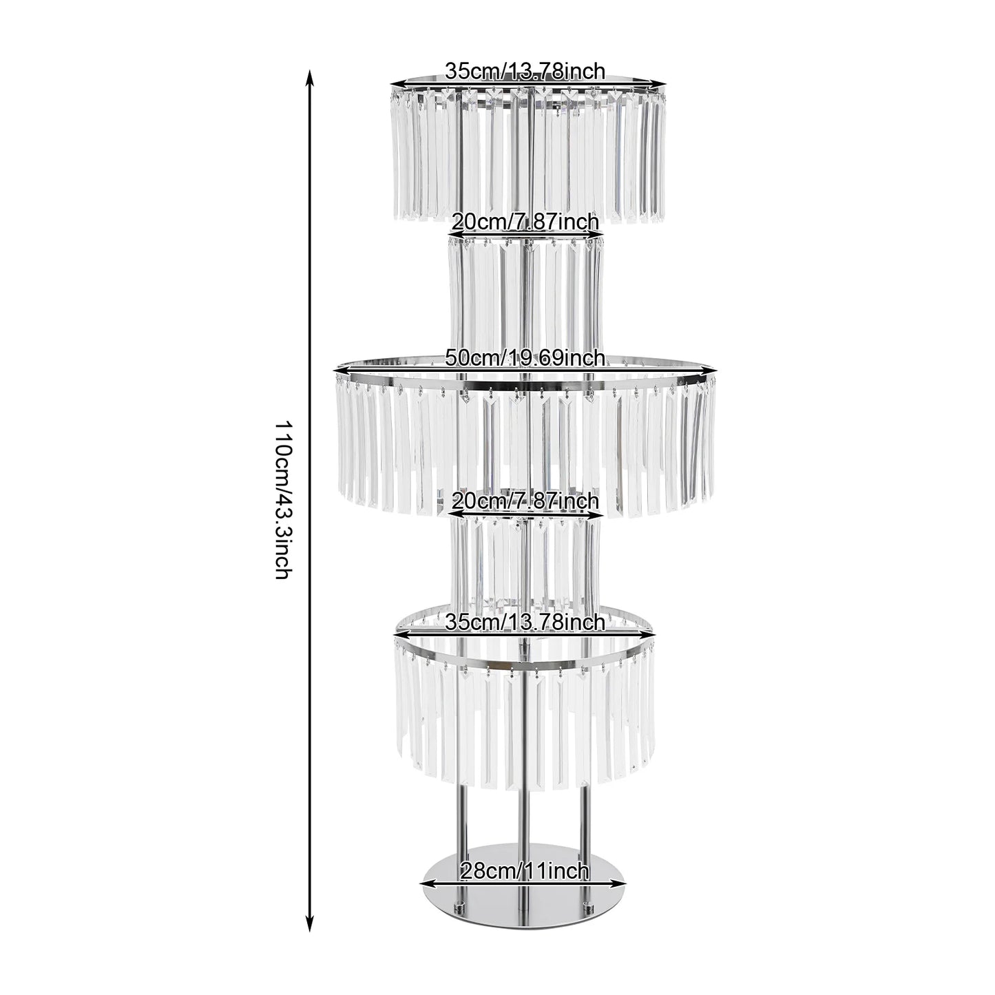 5 Tier Wedding Centerpiece Stand Acrylic Flower Vase Display