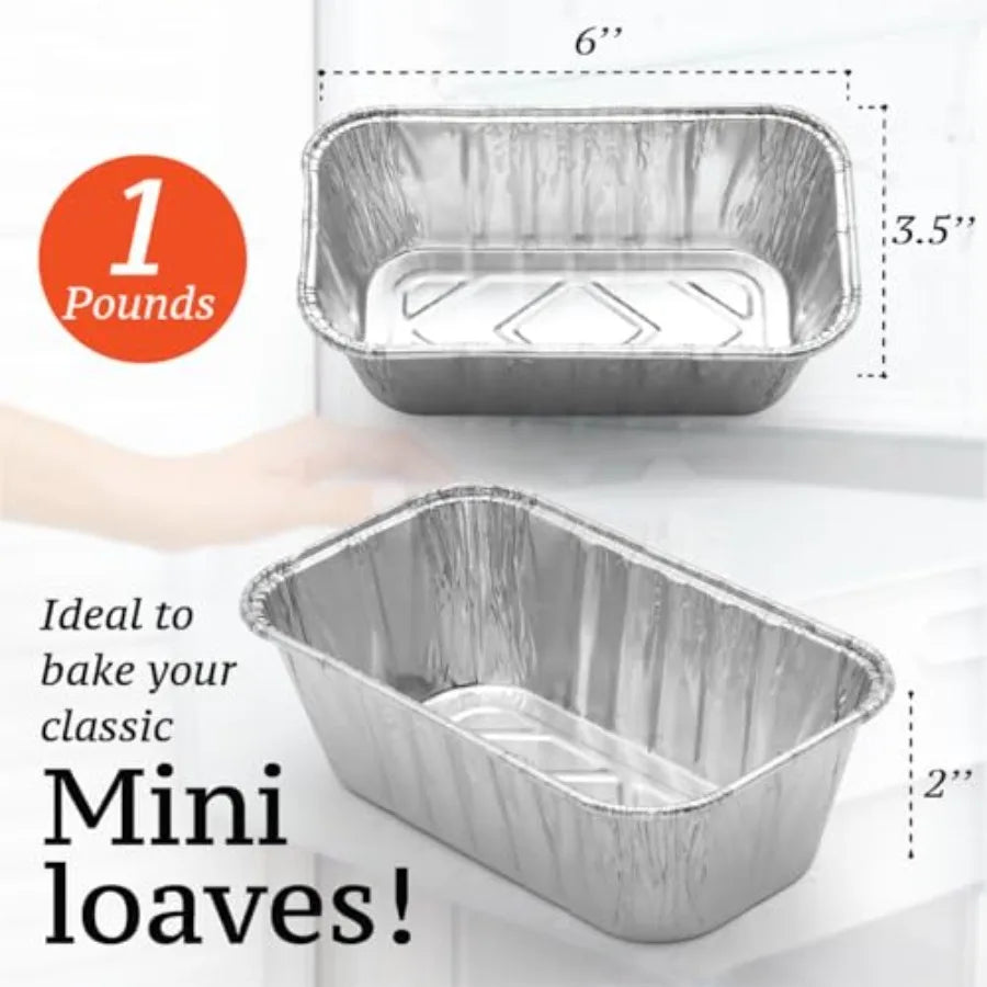 55 Pack Mini Foil Loaf Pans Disposable Aluminum Bakeware
