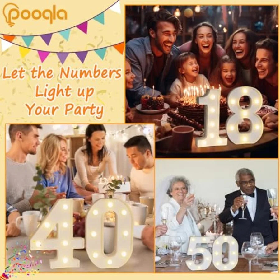 LED Light Up Number Letters Marquee Sign Battery Operated 1