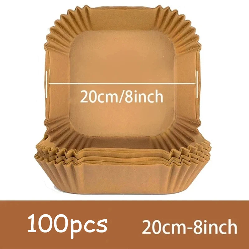 Air Fryer Disposable Paper Liners Pack 50 Nonstick Parchment