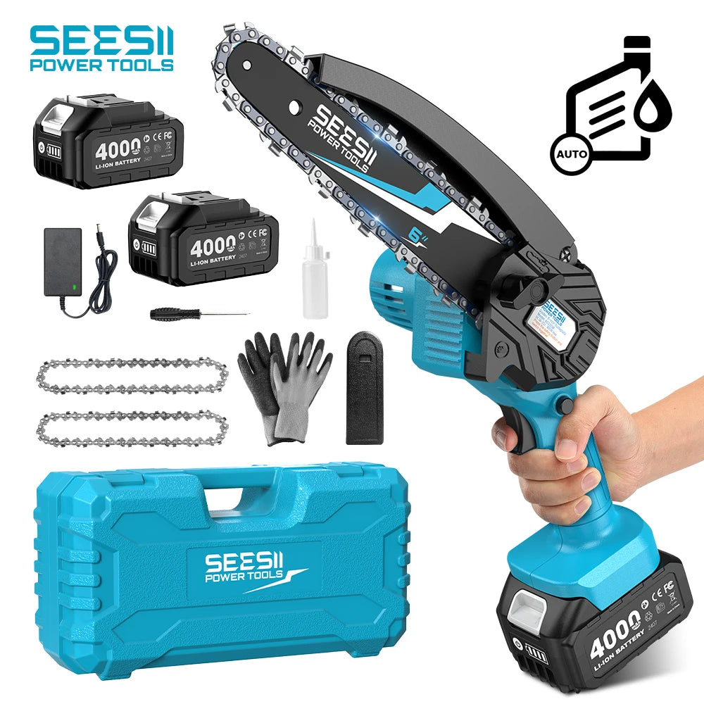 Seesii Cordless Mini Chainsaw For Makita 18V Battery Pruning Saw