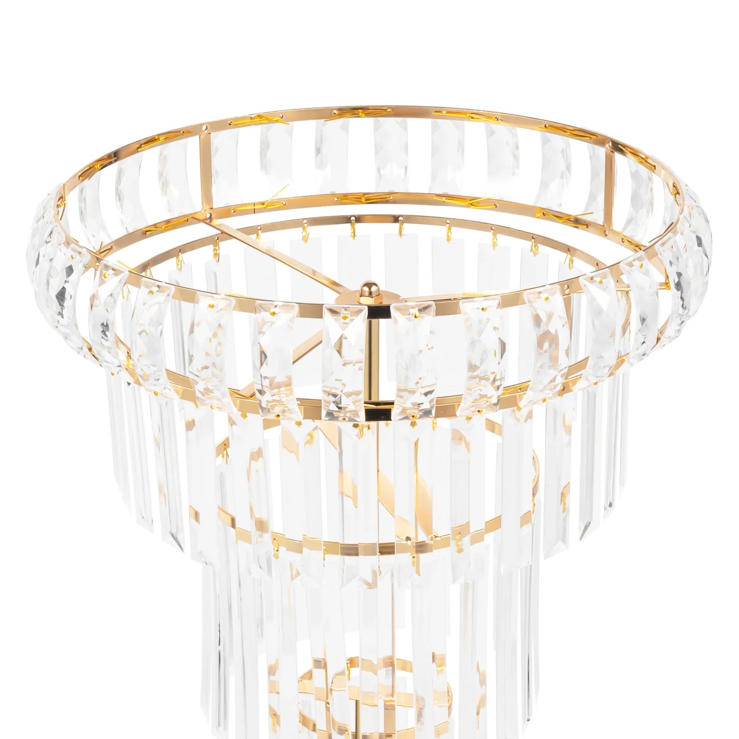 Bymaocar Gold Crystal 4 Tier Round Flower Stand Pedestal
