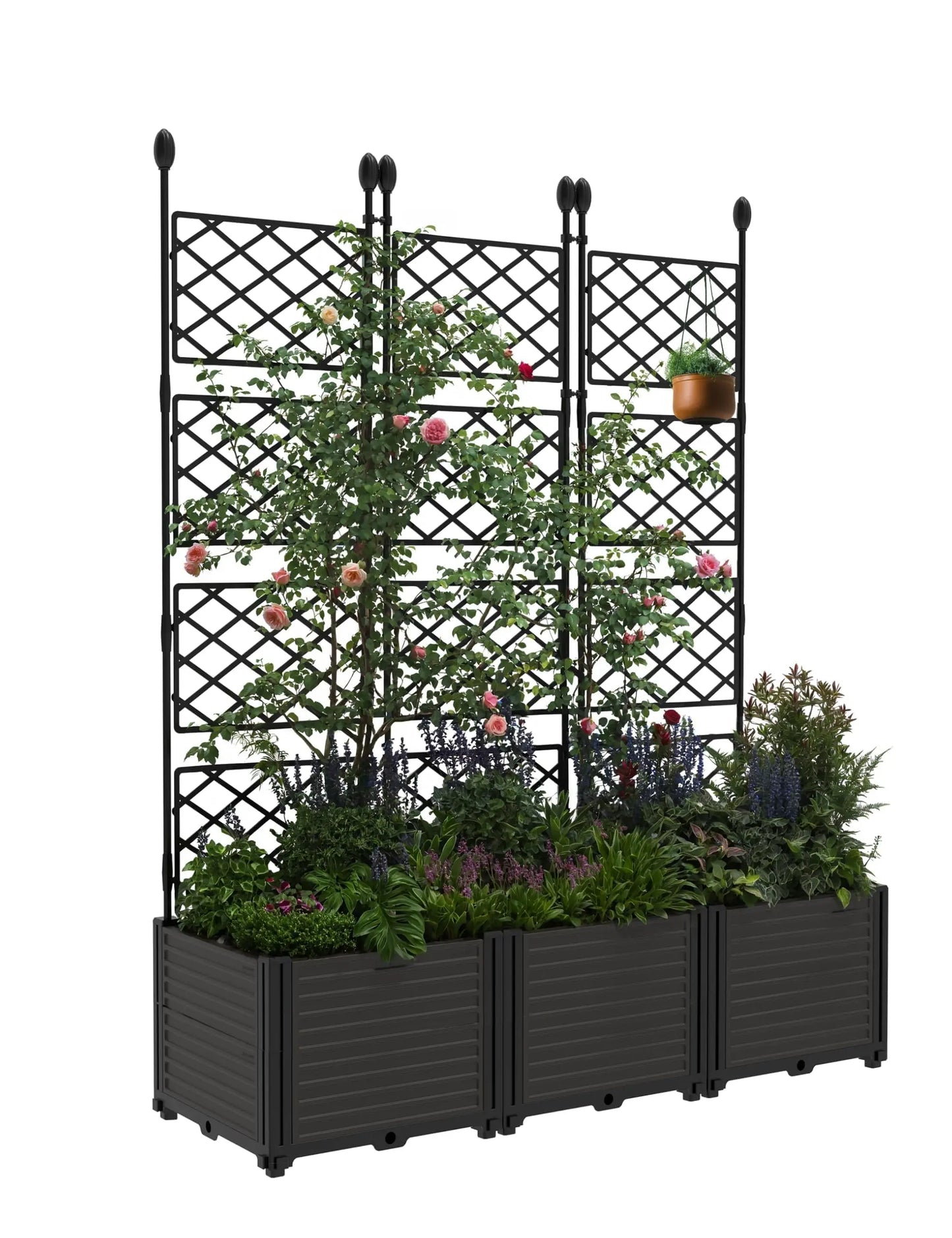 HiMISS Planter Box With Trellis For Climbing Plants And Vines