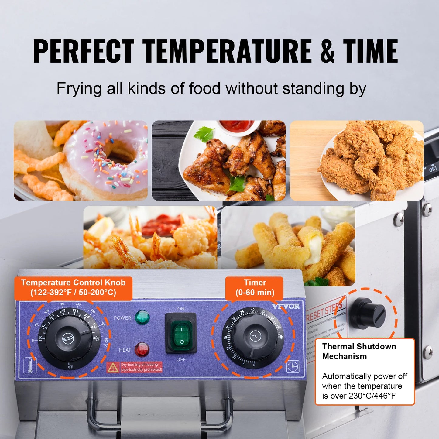 SucceBuy Twin Tank 12L Electric Deep Fryer Commercial Countertop