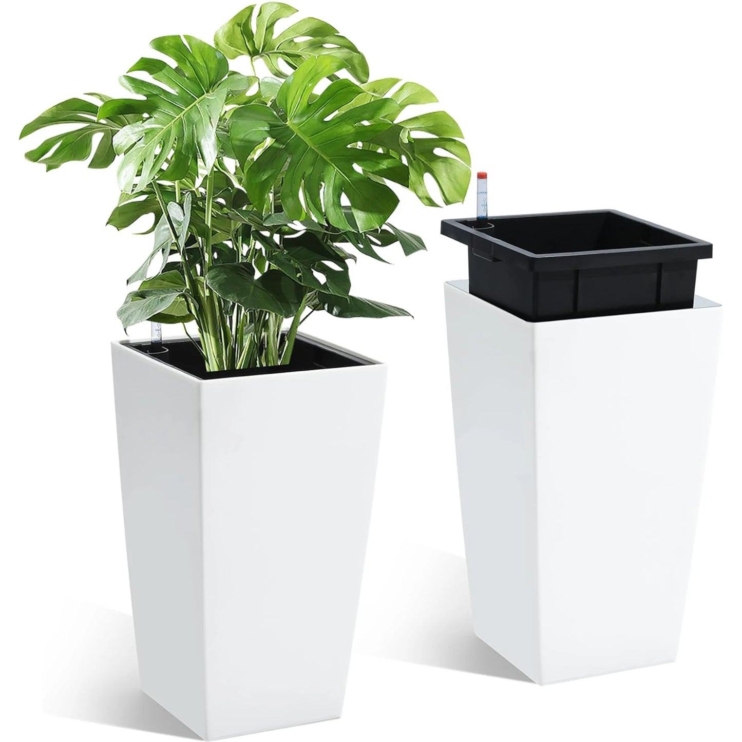 HiMISS Self Watering Planters Set Of 2 For Front Porch