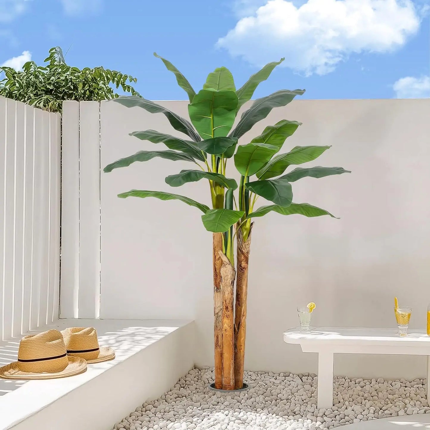 HiMISS Artificial Banana Tree Planter for Home and Office Decor