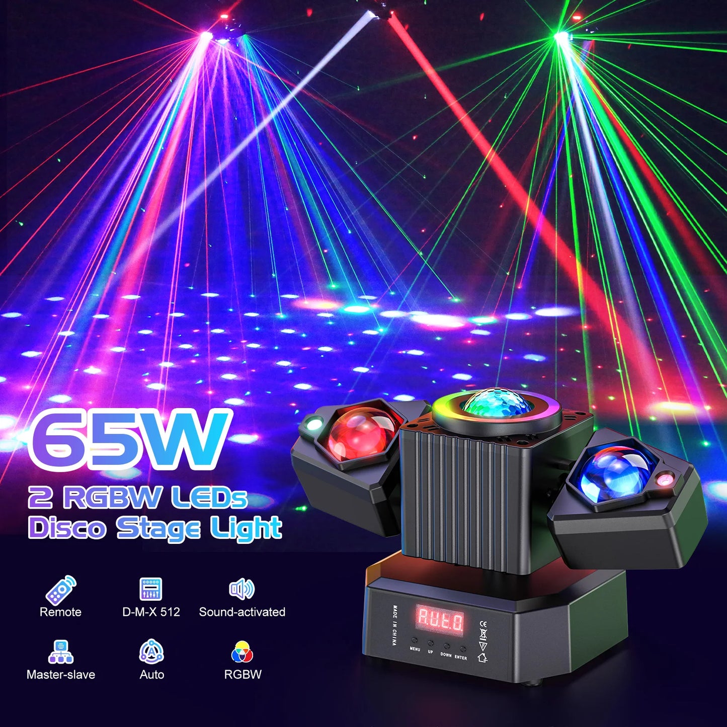 DayFlicker 105W RGBW Stage Light 4 In 1 DMX512 Lighting Effect