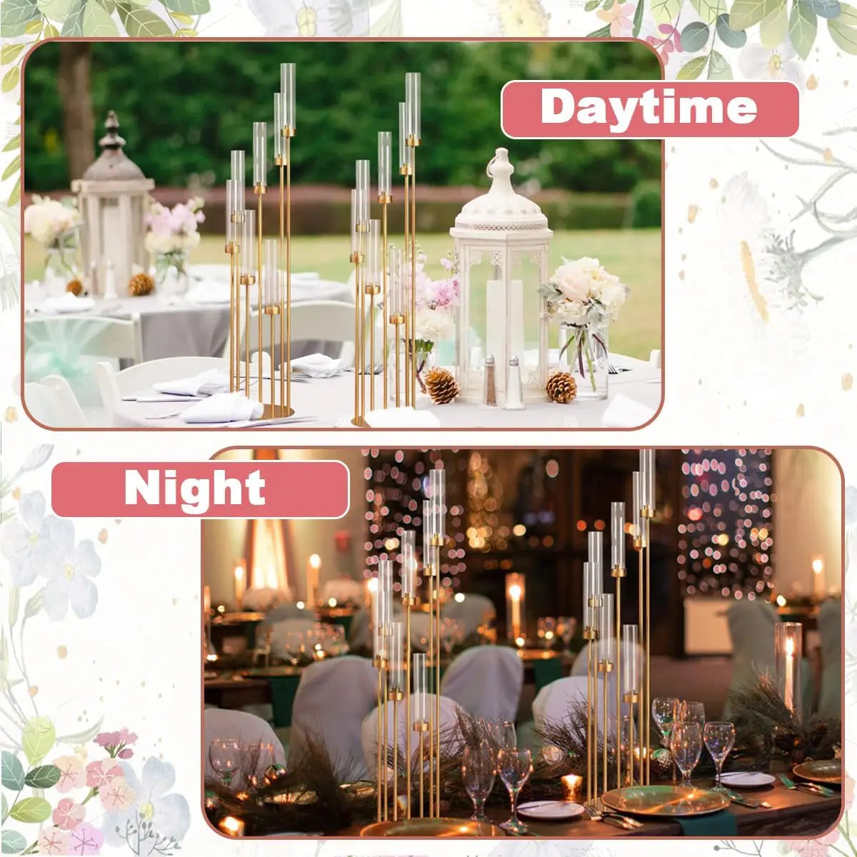 7 Arm Floor Candelabra Centerpieces For Wedding And Dinner Parties