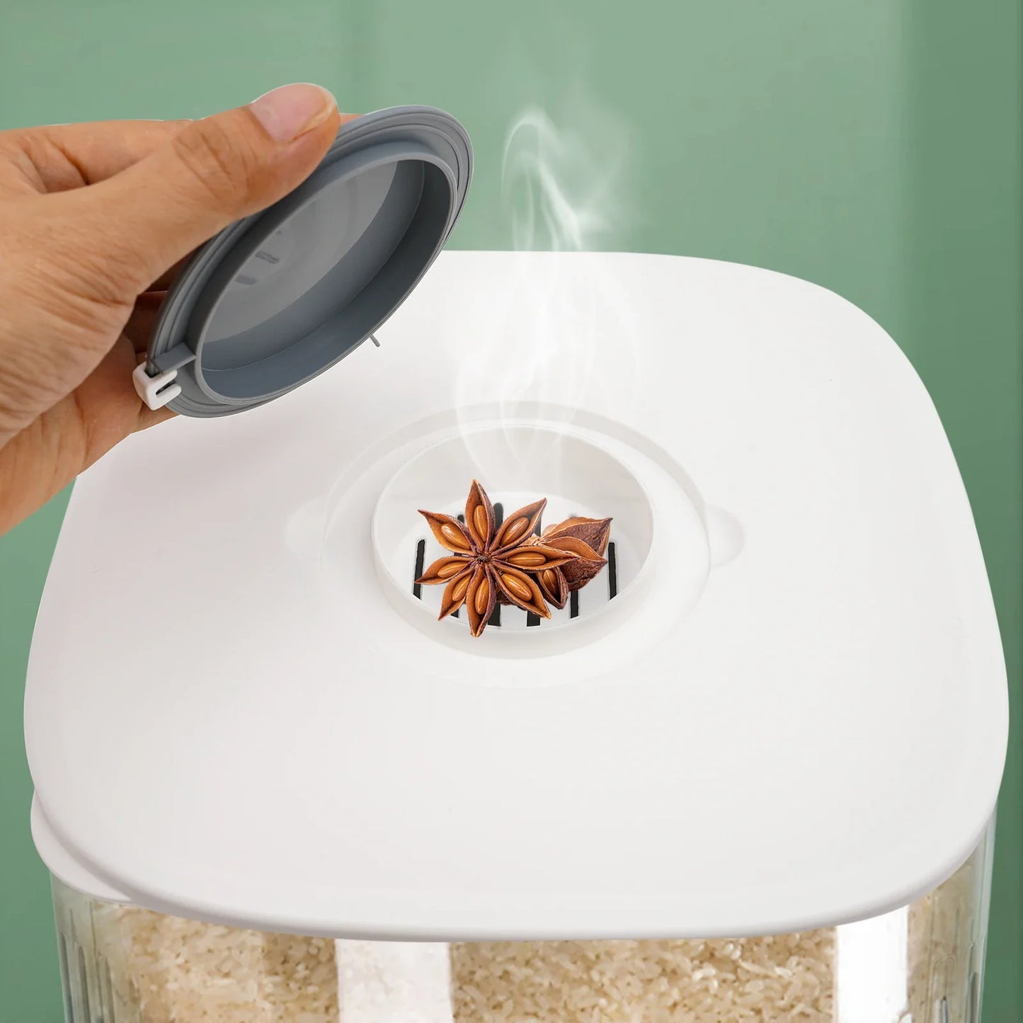 Large Rice Dispenser And Sealed Grain Storage Container For Kitchen