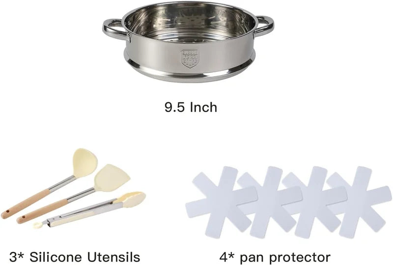 Nonstick 16 Piece Pots And Pans Set For Home Cooking