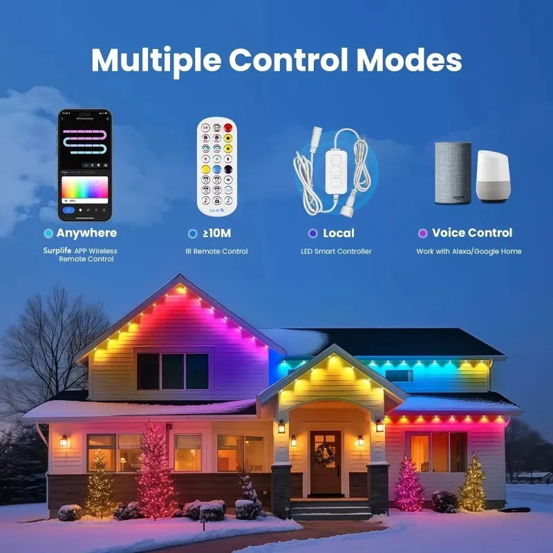 Smart RGBIC Outdoor LED String Lights With 75 Scene Modes