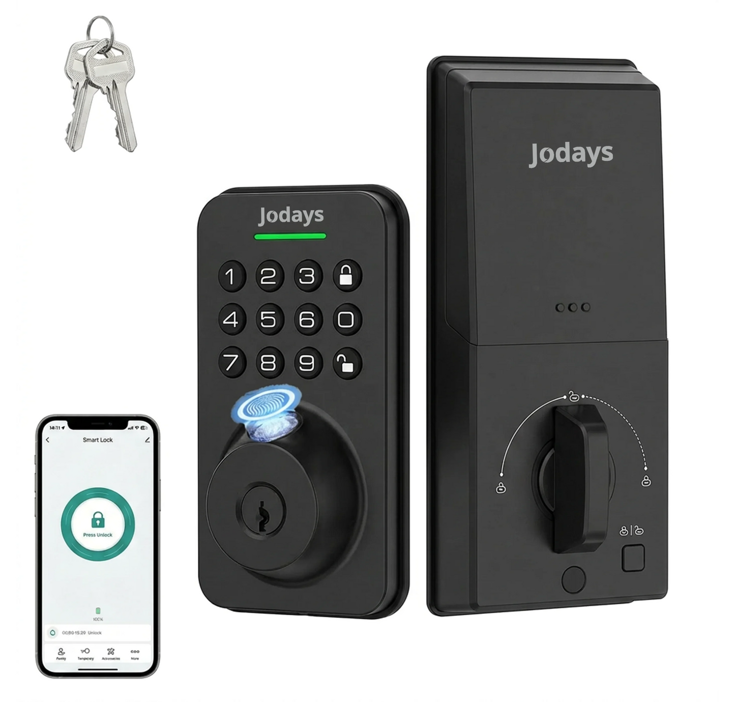 Jodays Smart Deadbolt Lock With Fingerprint And Keypad