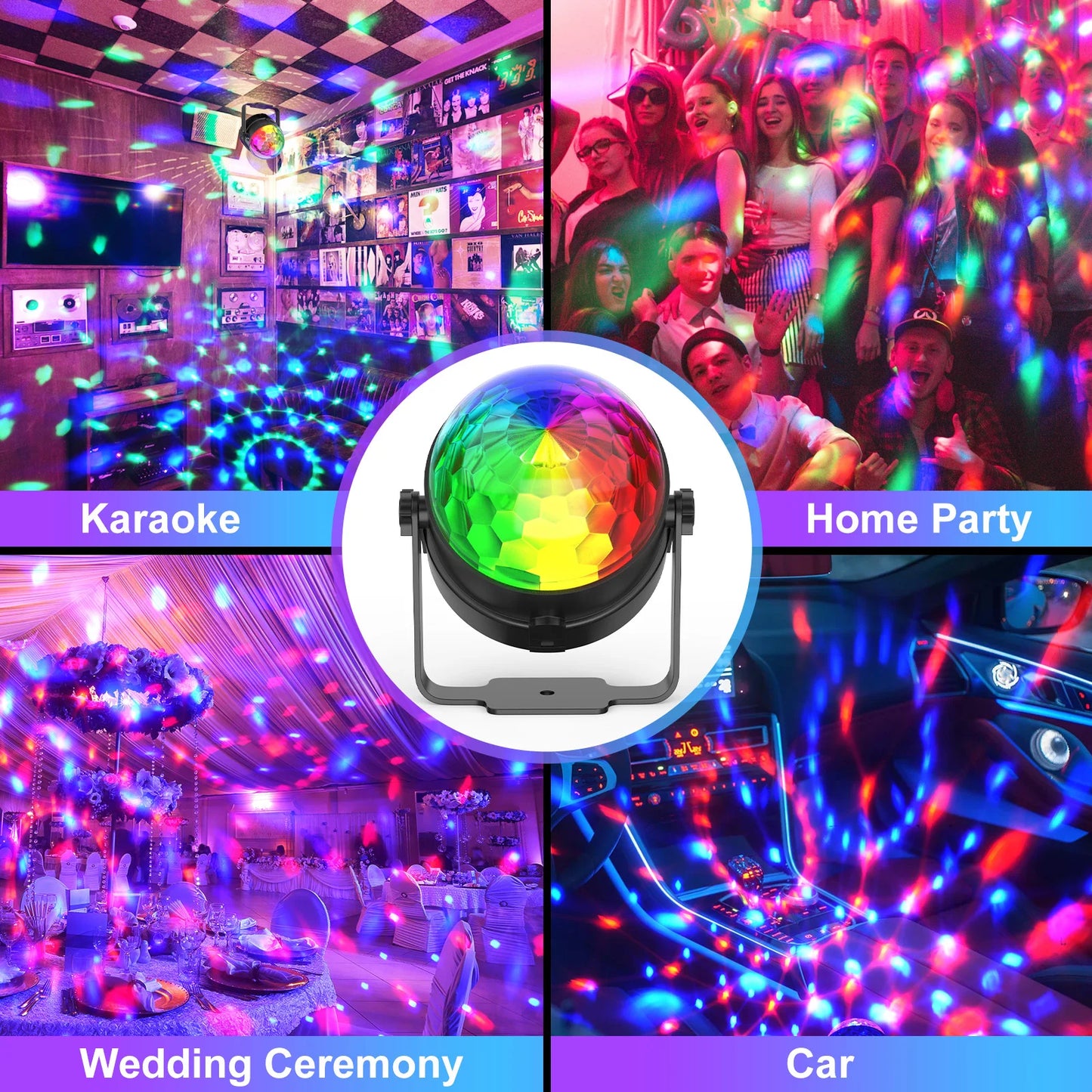 U'King RGB LED Stage Ball Lights With Remote Control
