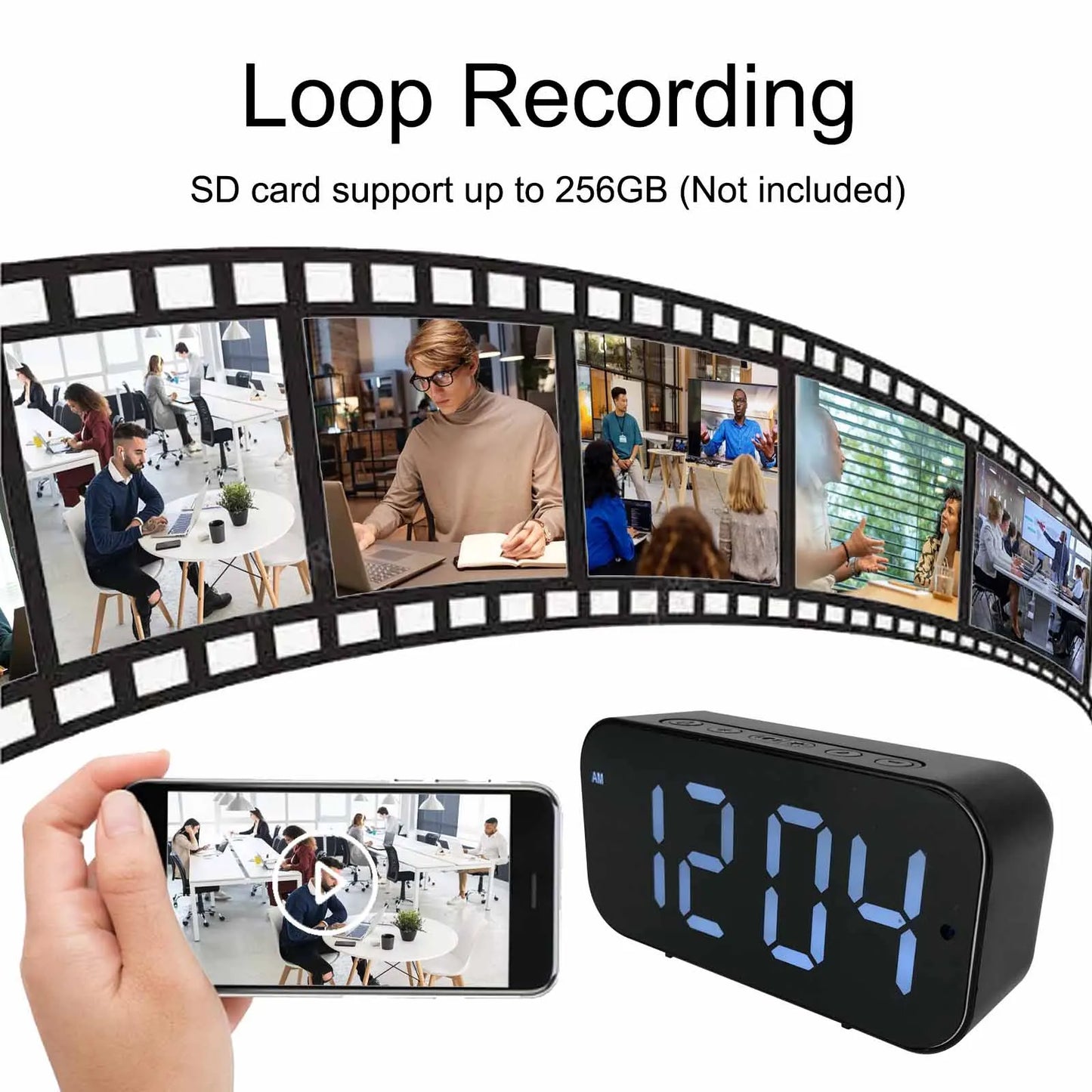 Ouvis WiFi Clock Camera 1080P HD Motion Detection Remote Viewing