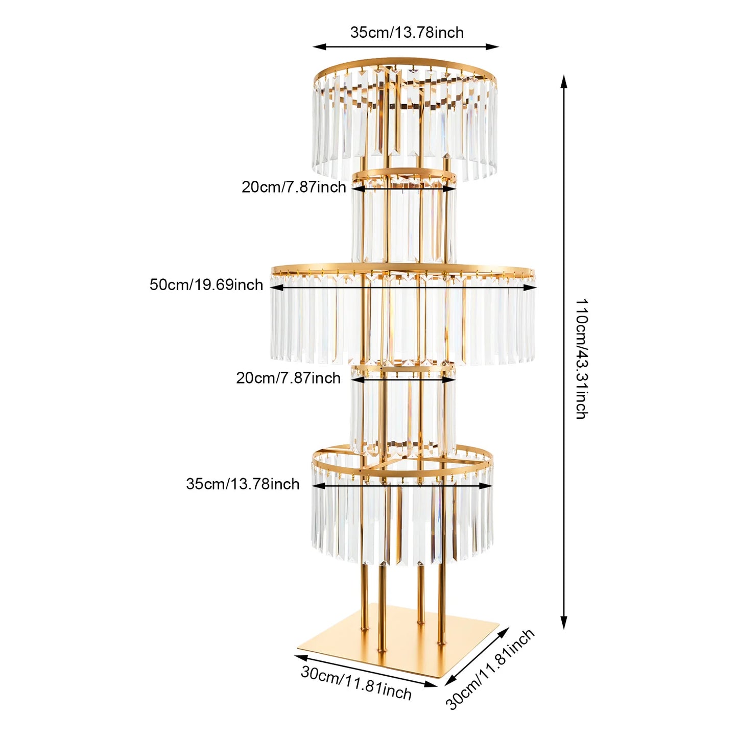 5 Tier Wedding Centerpiece Stand Acrylic Flower Vase Display