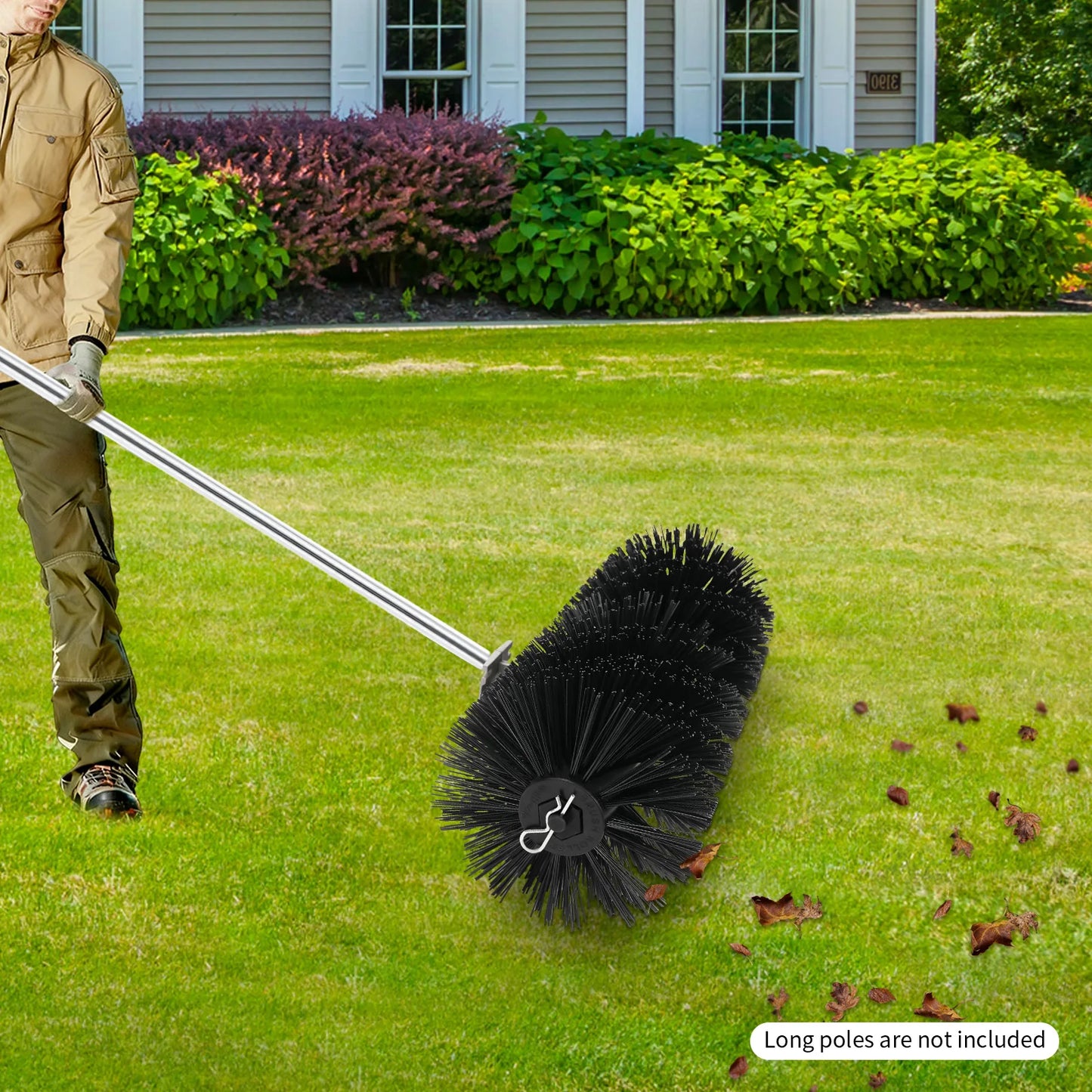 Bymaocar Lawn Mower Broom Head Sweeper for Garden Snow Removal