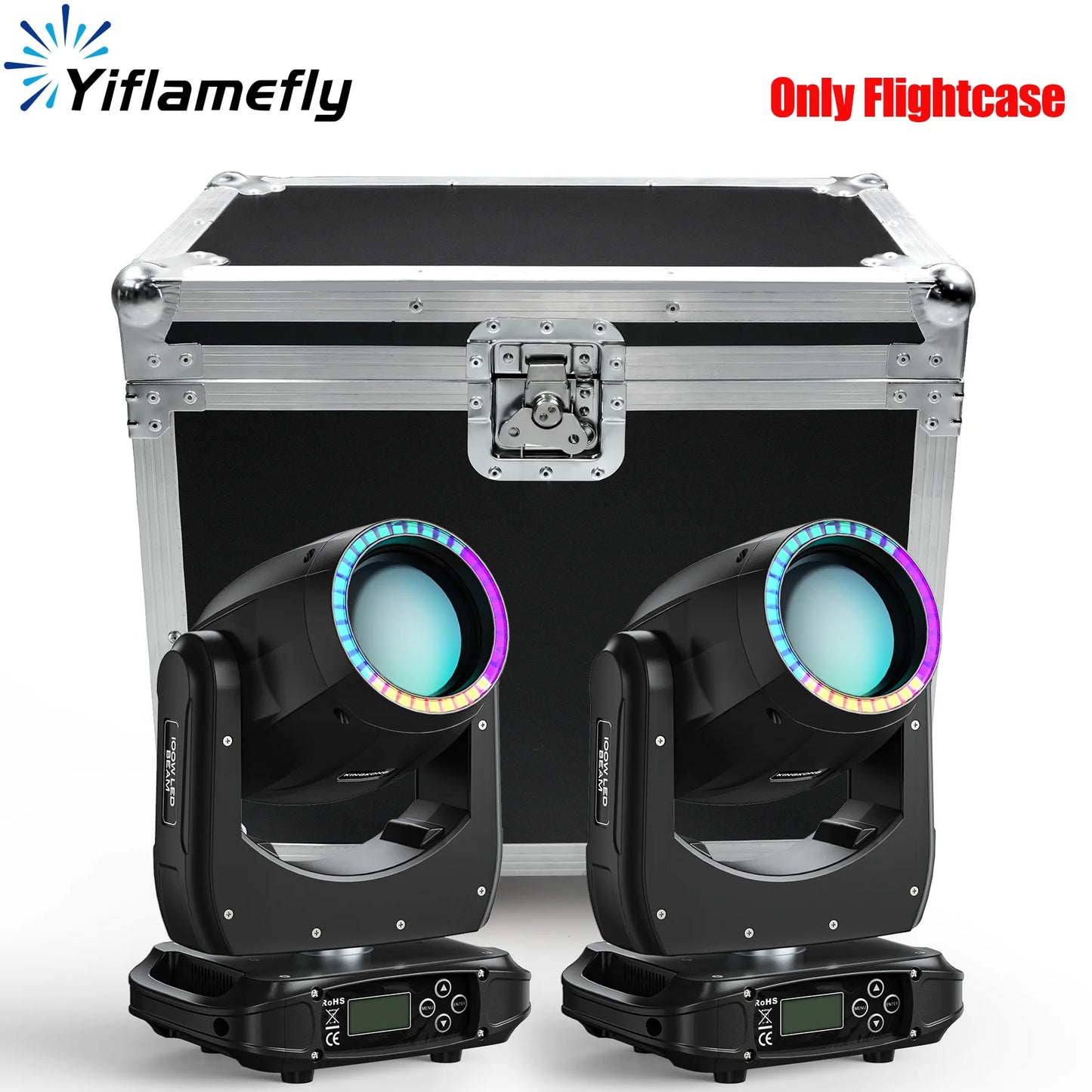 Yiflamefly Wheeled Flight Case For 2x 180W LED Moving Heads