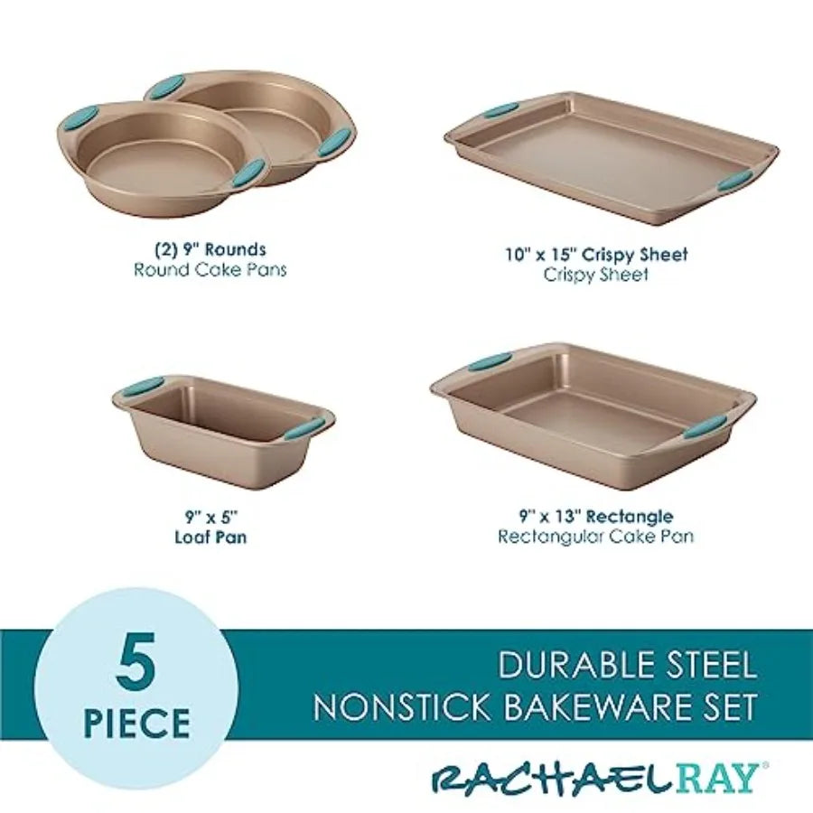 Bakeware Set With Nonstick Bread Pans And Cookie Sheets